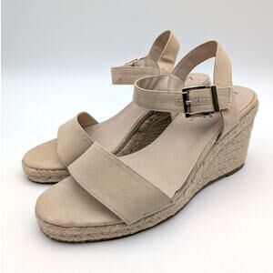 LifeStride Tango Wedge Heel Sandals Open Toe Women's Nude Size US11W EU41